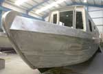bow of partially constructed boat
