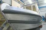 bow of partially constructed boat