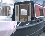 bow of partially constructed boat